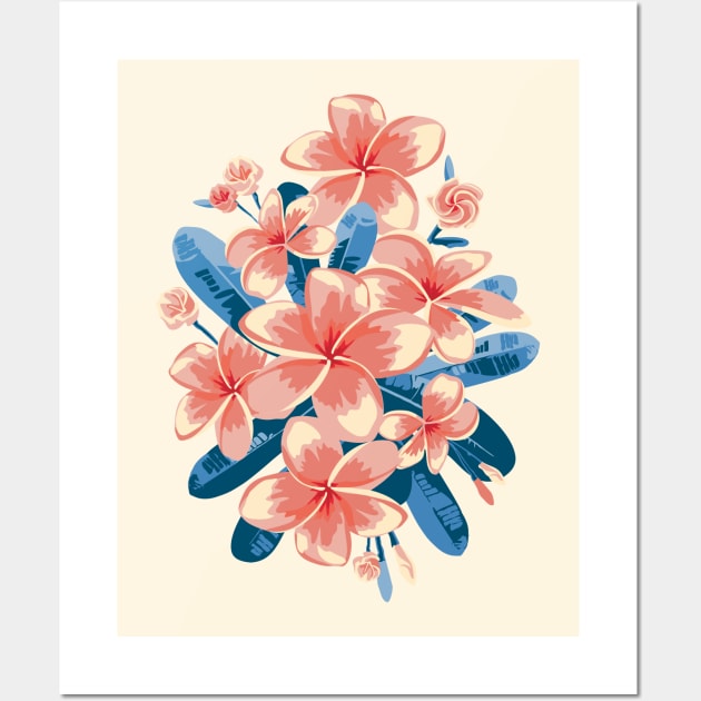 Pink Plumeria. Tropical flowers Wall Art by lents